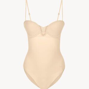 La Perla Nude Latte-coloured Underwired Padded U-bra Strapless Bodysuit RT $330